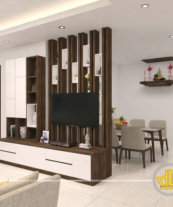 Nội thất phòng khách Hiện đại chị Thúy