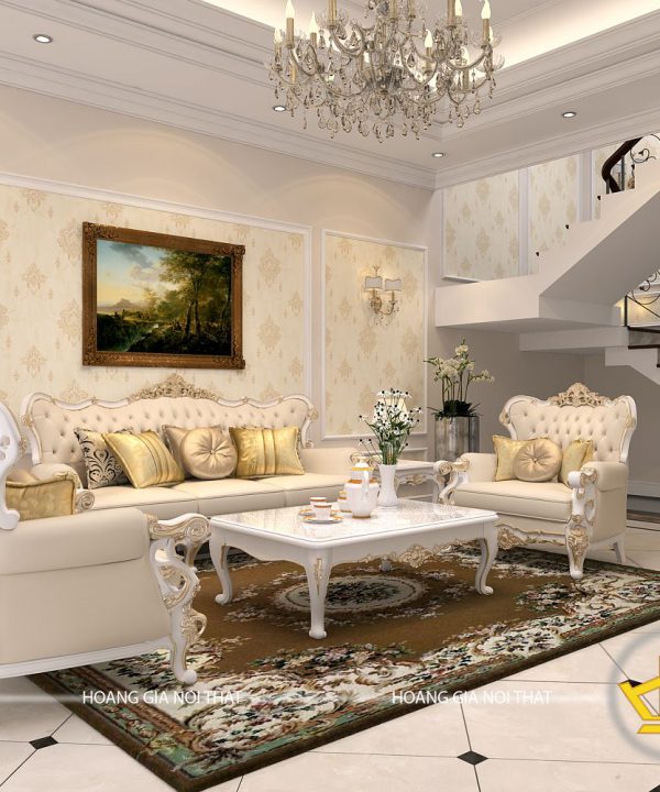 Nội thất phòng khách Tân cổ điển anh Tú Thái Bình