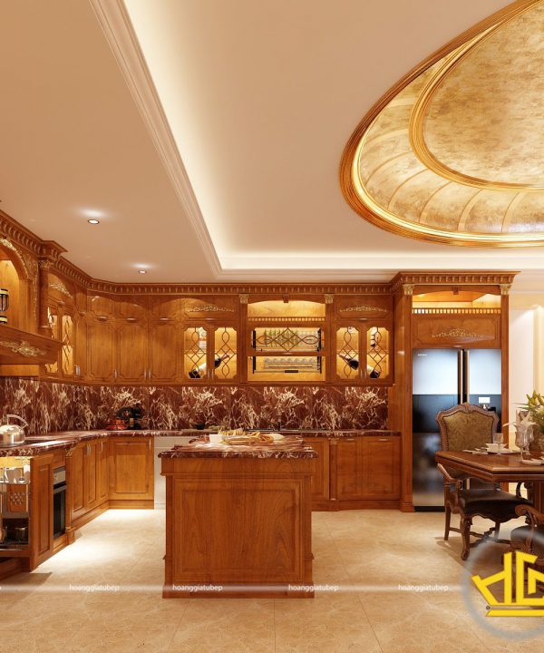 Tủ bếp gỗ gõ anh Hùng Tây Hồ