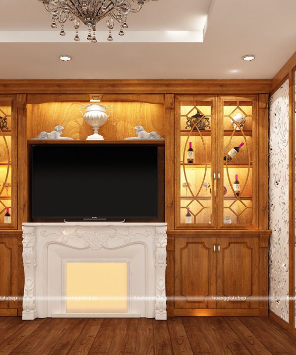 Tủ bếp gỗ gõ anh Huynh
