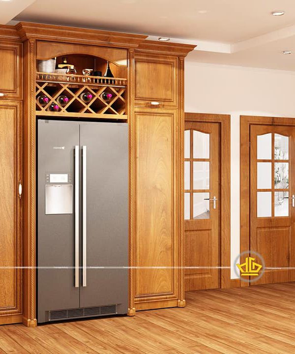 Tủ bếp gỗ gõ anh Huynh