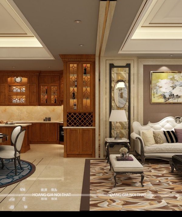 Tủ bếp gỗ gõ anh Tuấn Hà Nam