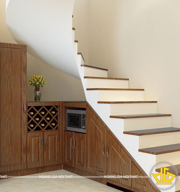 Tủ bếp gỗ lát anh Hoàng Láng Hạ