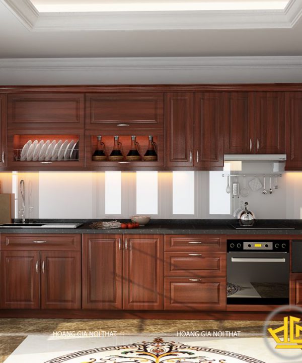 Tủ bếp gỗ lát chị Diễn Hoàng Quốc Việt