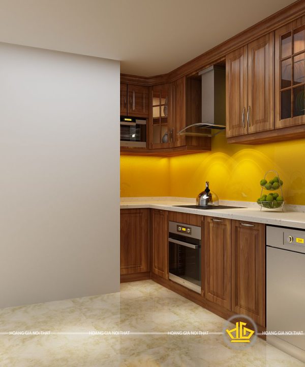 Tủ bếp gỗ lát chị Lan Anh Trương Định