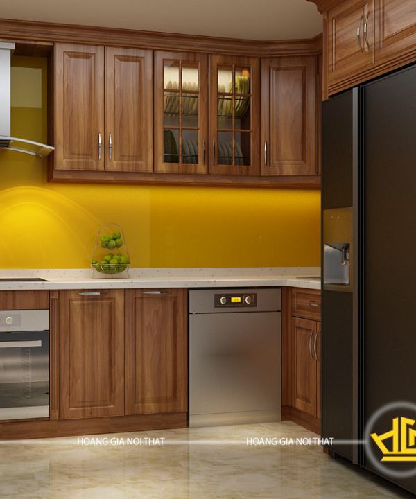 Tủ bếp gỗ lát chị Lan Anh Trương Định