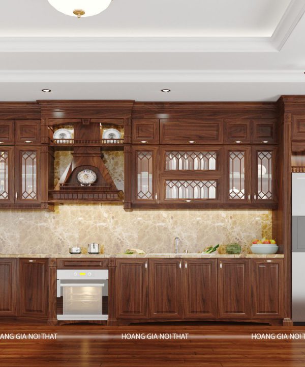 Tủ bếp gỗ lát chị Phương Lĩnh Nam