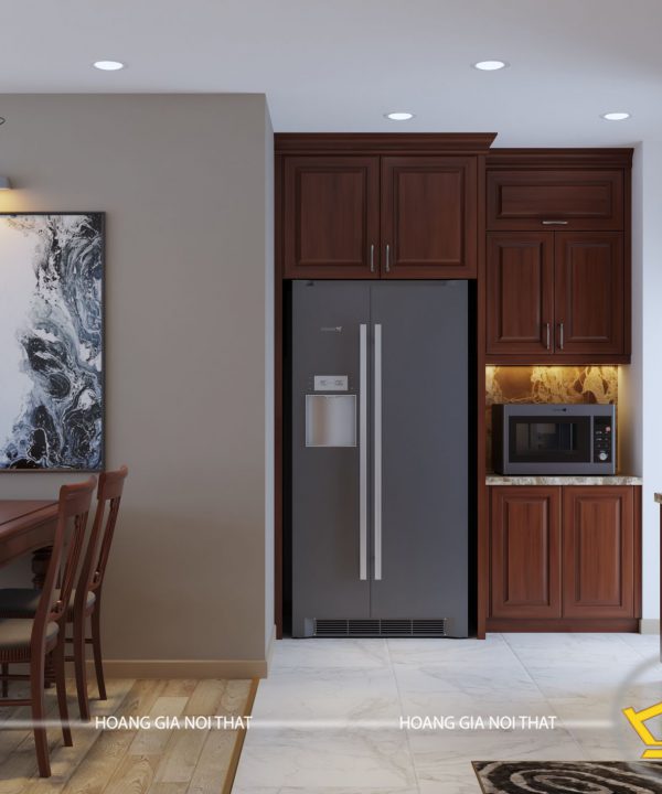 Tủ bếp gỗ lát cô Ngà Tây Hồ