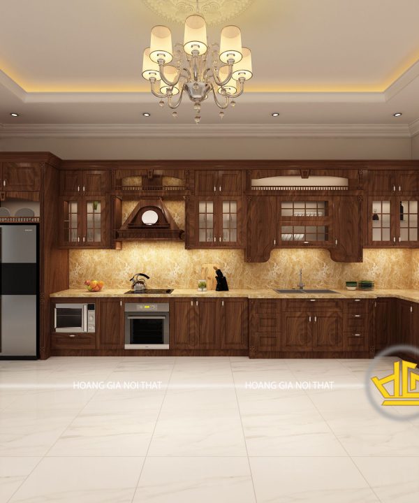 Tủ bếp gỗ óc chó chị Oanh Đồng Nai