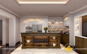 Tủ bếp gỗ óc chó