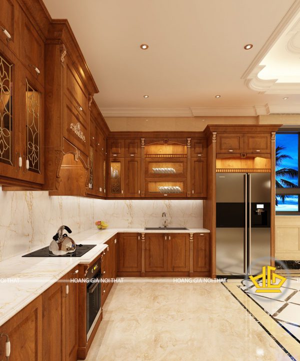 Tủ bếp tân cổ điển anh Tú Yên Bái