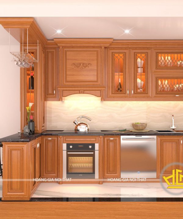Tủ bếp tân cổ điển bác Thìn Định Công