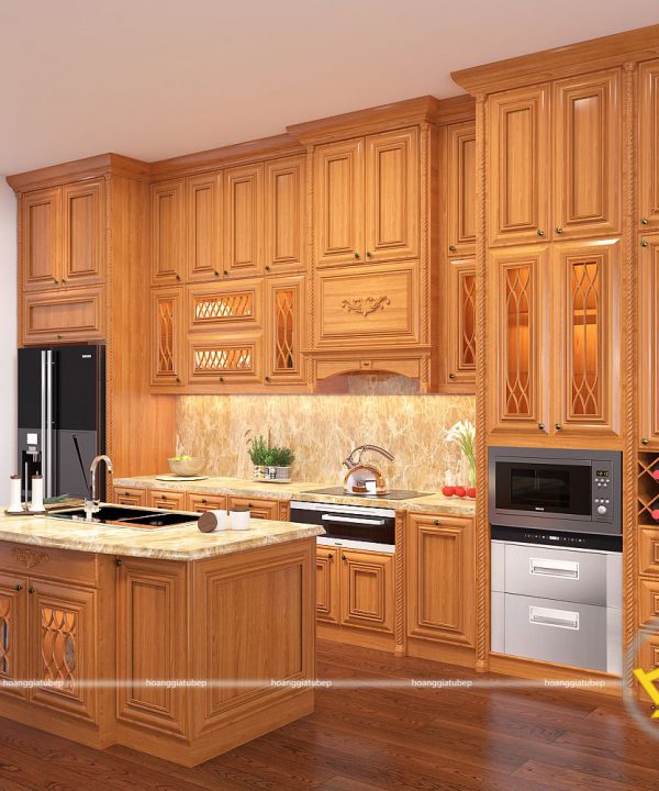 Tủ bếp tân cổ điển chị Hương Vinhome