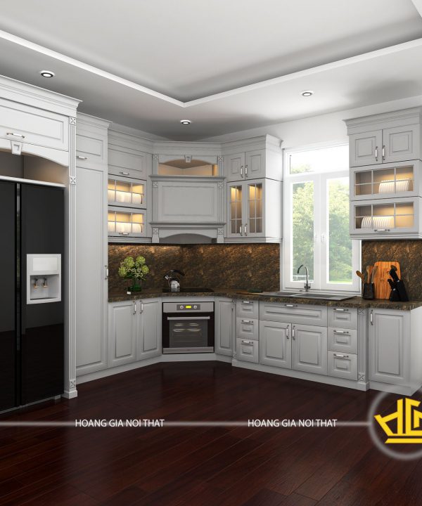 Tủ bếp tân cổ điển chị Phương Tây Hồ
