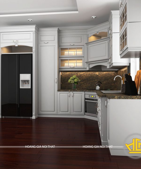 Tủ bếp tân cổ điển chị Phương Tây Hồ