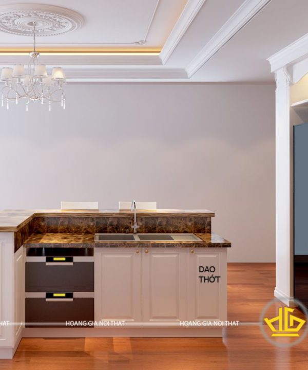 Tủ bếp tân cổ điển chị Phương Trúc Khê