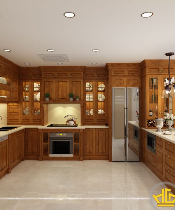 Tủ bếp tân cổ điển cô Hương Tân Hoàng Minh