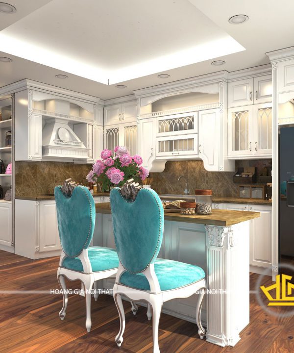 Tủ bếp tân cổ điển cô Hường Time City