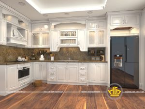 Tủ bếp tân cổ điển cô Hường Time City