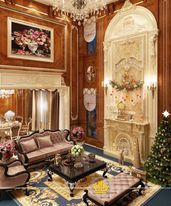 Phòng khách tân cổ điển Mẫu 1