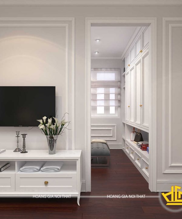 Phòng ngủ tân cổ điển chị Hương Vinhome