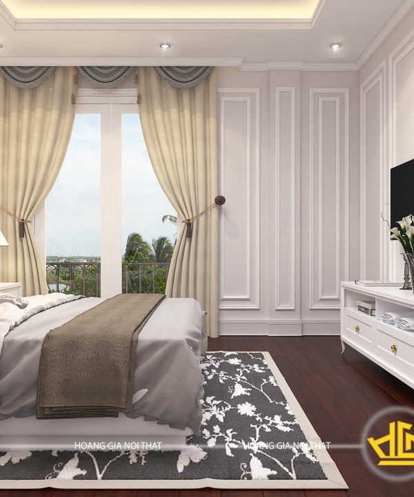 Phòng ngủ tân cổ điển chị Hương Vinhome