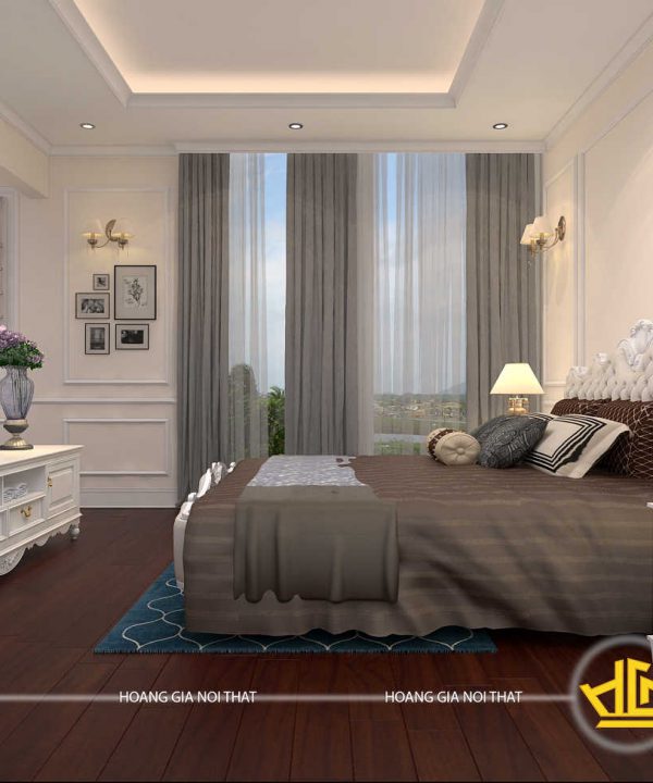 Phòng ngủ tân cổ điển chị Hương Vinhome