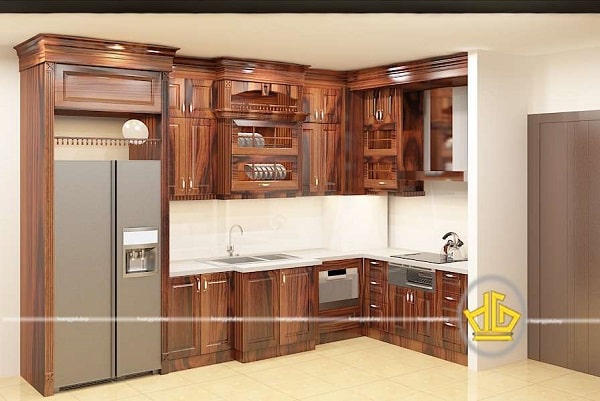 Mẫu tủ bếp gỗ cẩm lai 3