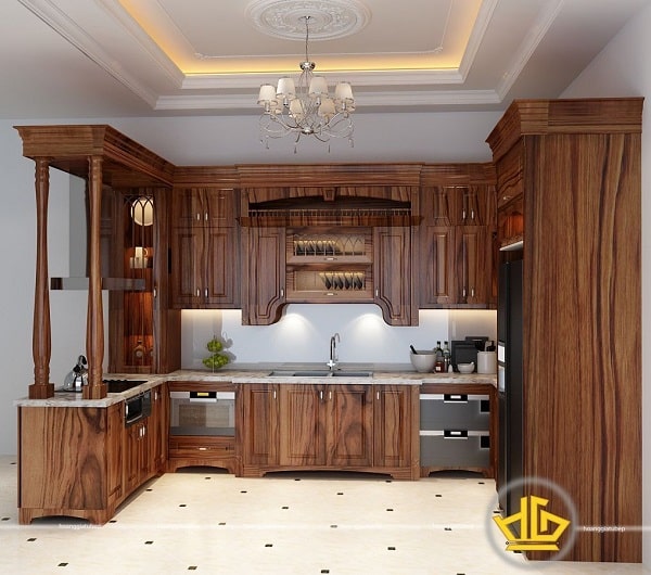Mẫu tủ bếp gỗ cẩm lai 8
