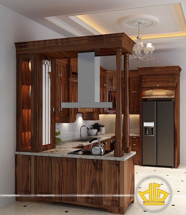 Mẫu tủ bếp gỗ cẩm lai 9