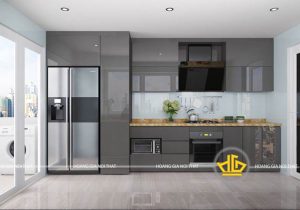 Tủ bếp acrylic nhà anh Sơn