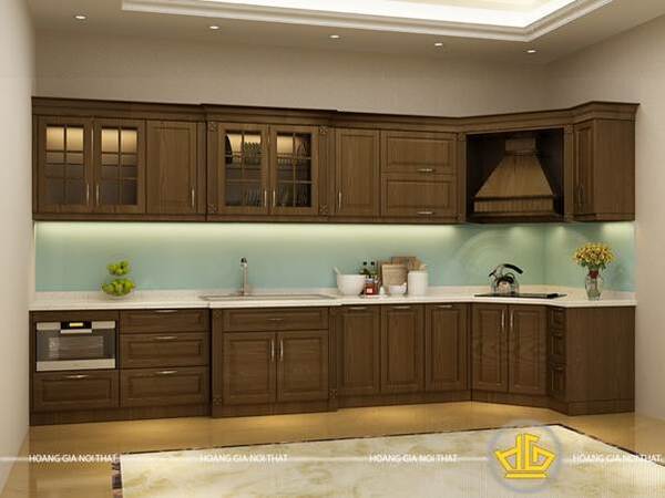 Tủ bếp gỗ óc chó