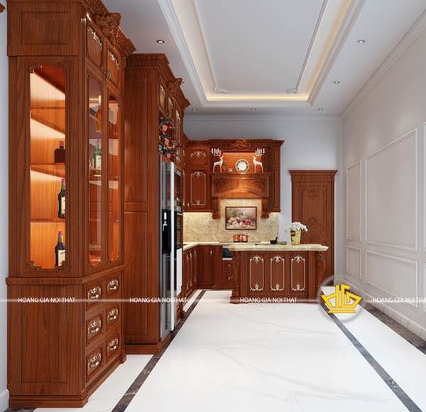 Tủ bếp gỗ hương