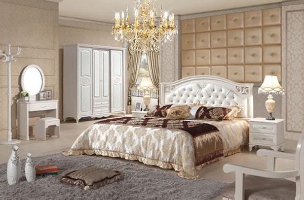 Giường ngủ tân cổ điển bọc da mẫu số 22