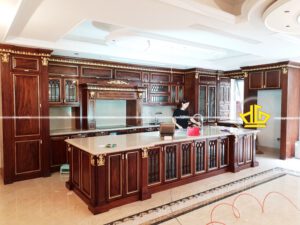 Thiết kế tủ bếp gỗ Hướng xam Châu Phi - Anh Đạt Vạn Phúc Ba Đình