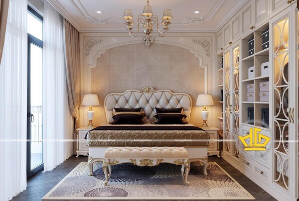 Giường tân cổ điển hài hòa với không gian