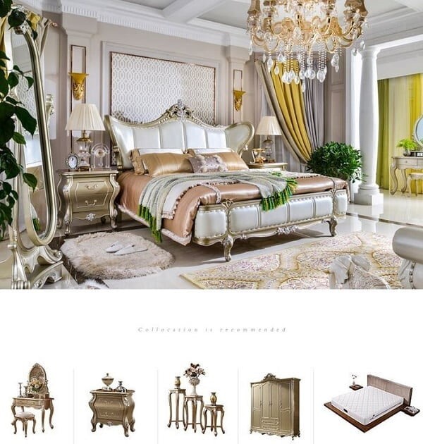 Giường ngủ tân cổ điển phong cách hoàng gia