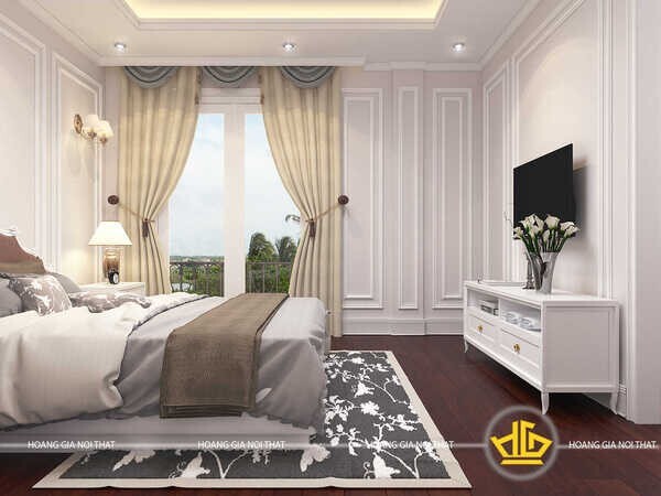 Mẫu giường ngủ với gam màu trung tính