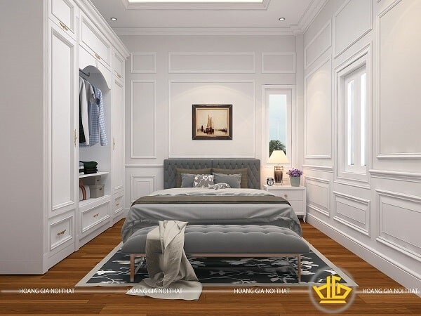 Mẫu giường ngủ tân cổ điển với nội thất hiện đại