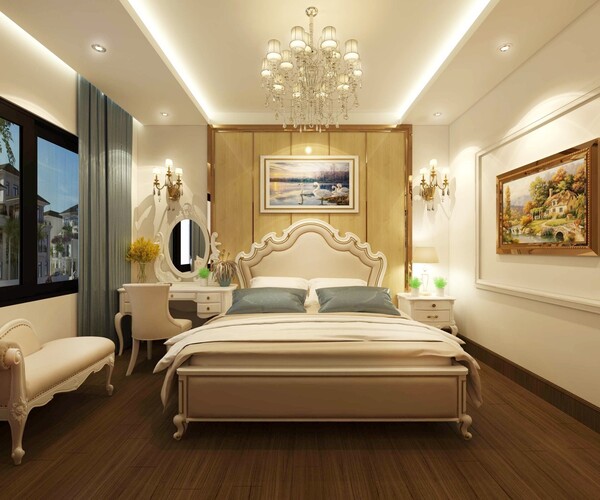 Mẫu giường ngủ tân cổ điển cao cấp nhất