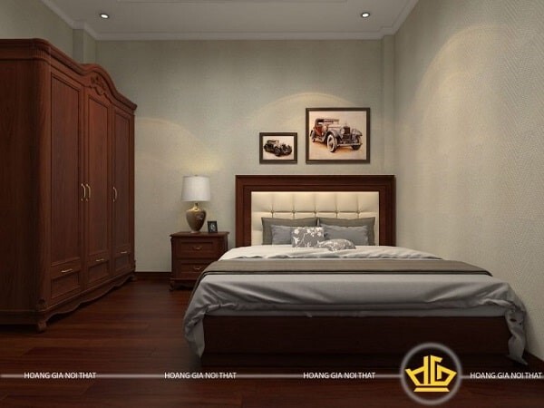 Mẫu giường phong cách tân cổ điển mộc mạc