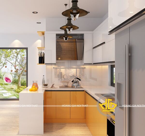  Tủ bếp chữ U hiện đại