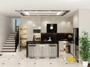 Tủ Bếp Acrylic phong cách châu Âu tại nhà của chú Thanh Đường Láng