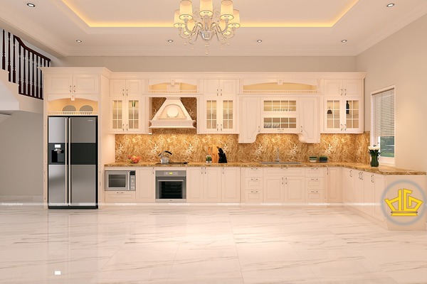 Mẫu tủ kệ bếp Acrylic An Cường được ưa chuộng