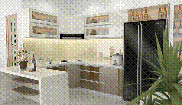 Tủ bếp Acrylic chữ U
