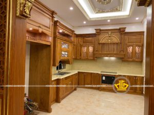 Tủ bếp tân cổ điển chú Dũng Hà Tĩnh