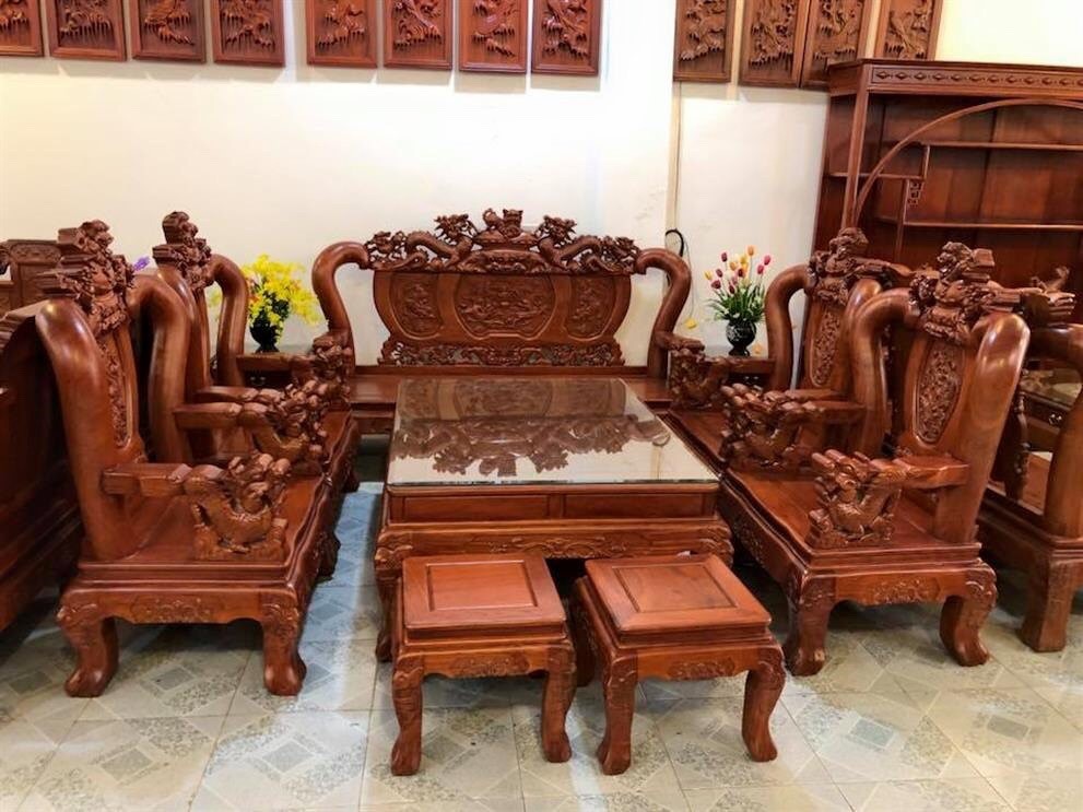 Bàn ghế gỗ Hương phòng khách sang trọng và đẳng cấp