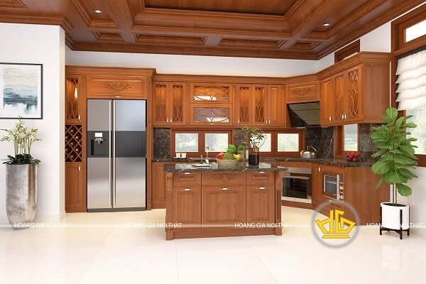nội thất gỗ mun trong phòng bếp