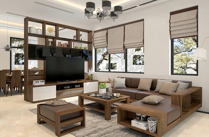 Nội thất gỗ mun trang trí phòng khách