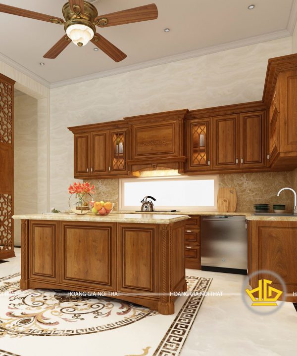 Tủ Bếp Gỗ Cẩm Mẫu 05